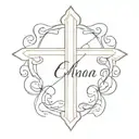 cross with the name Eliana  tattoo design idea