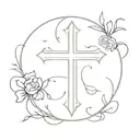 cross with the name Eliana  tattoo design idea