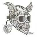 welding mask tattoo design idea