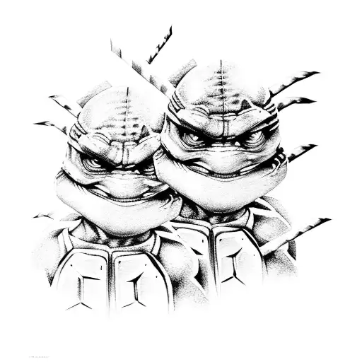 teenage mutant ninja turtles weapons tattoo design idea