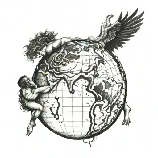 atlas holding the earth tattoo design idea