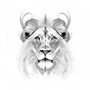 lion and lamb tattoo design idea