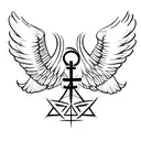 cross with angle wings tattoo design idea