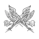 cross with angle wings tattoo design idea