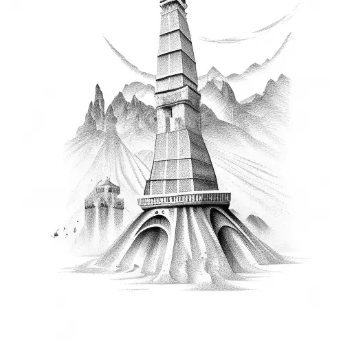 Roccamorice,Italy tower tattoo design idea
