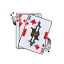 A new-school design of a video game controller morphing into a deck of cards tattoo design idea