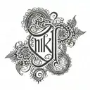 I want nikhil name tattoo design in cursive and small font minimalist  tattoo design idea