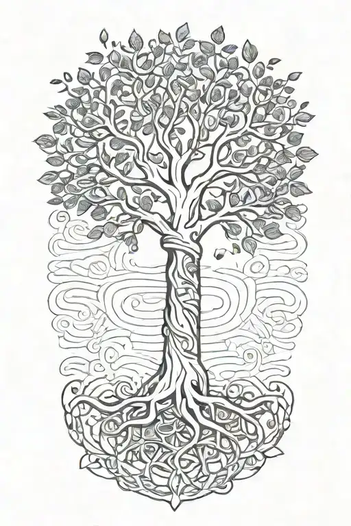 tree of life growing out of hand of adam into hand of god(like the painting hand of god) tattoo design idea