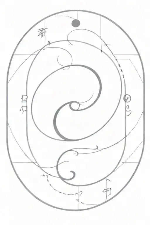 gemini zodiac sign with ying yang theme tattoo design idea