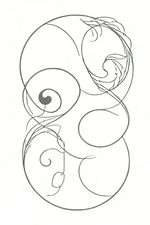 gemini zodiac sign with ying yang theme tattoo design idea