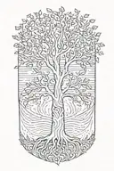 tree of life growing out of hand of adam into hand of god(like the painting hand of god) tattoo design idea