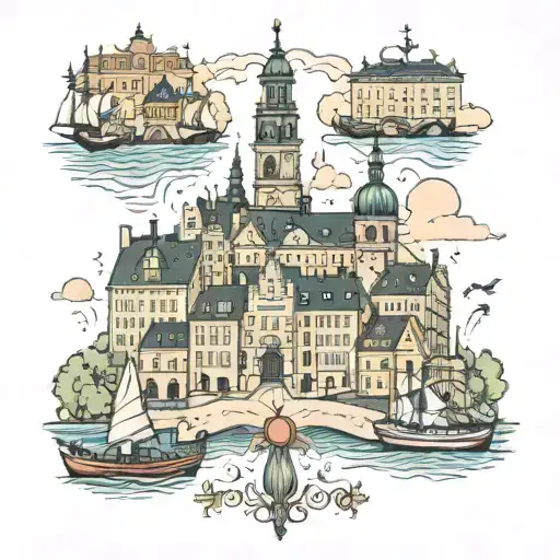 Stockholm city town tattoo design idea