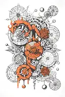 Elements representing the cycle tattoo design idea