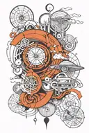 Elements representing the cycle tattoo design idea