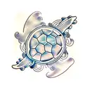 flying turtle  tattoo design idea
