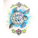 flying turtle  tattoo design idea