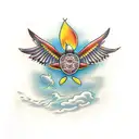 flying turtle  tattoo design idea