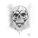 skull in hell tattoo design idea