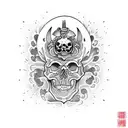 skull in hell tattoo design idea