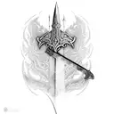 sword surrounded by dnd magic missiles tattoo design idea