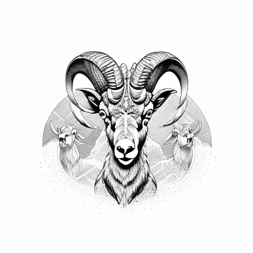 Sierra Nevada bighorn sheep tattoo design idea