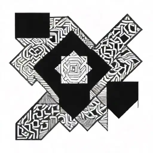 interlocking rhombuses connected tattoo design idea