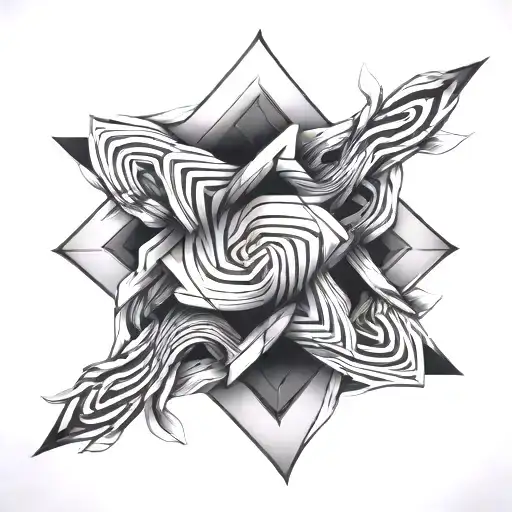 interlocking rhombuses connected tattoo design idea