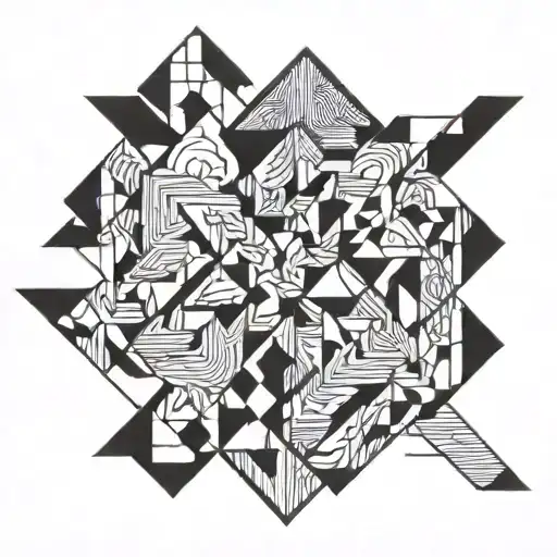 interlocking rhombuses, T, M, F, O tattoo design idea