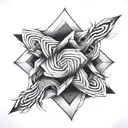 interlocking rhombuses connected tattoo design idea