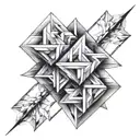 interlocking rhombuses connected tattoo design idea
