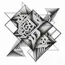 interlocking rhombuses connected tattoo design idea