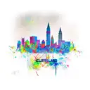 cleveland skyline tattoo design idea