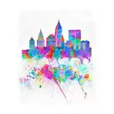 cleveland skyline tattoo design idea