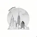 cleveland skyline tattoo design idea