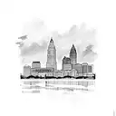 cleveland skyline tattoo design idea