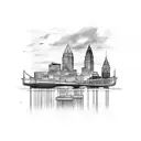 cleveland skyline tattoo design idea