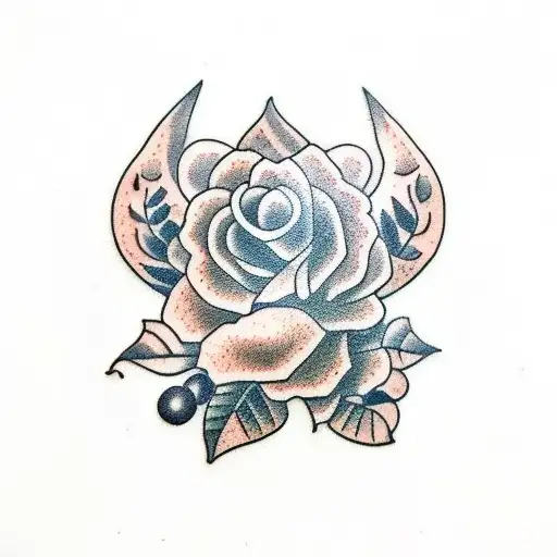 coffee and plants tattoo design idea