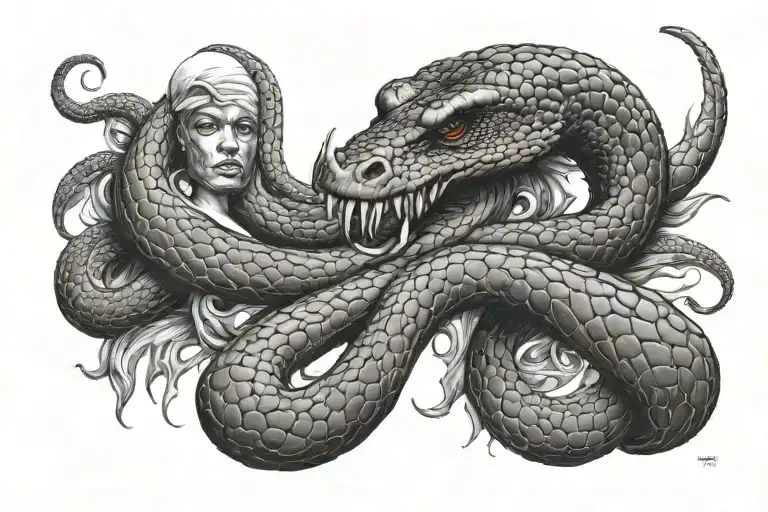 Black mamba mentality tattoo design idea
