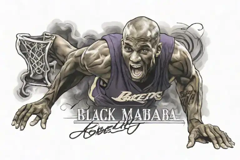 Black mamba mentality kobe bryant quote tattoo design idea