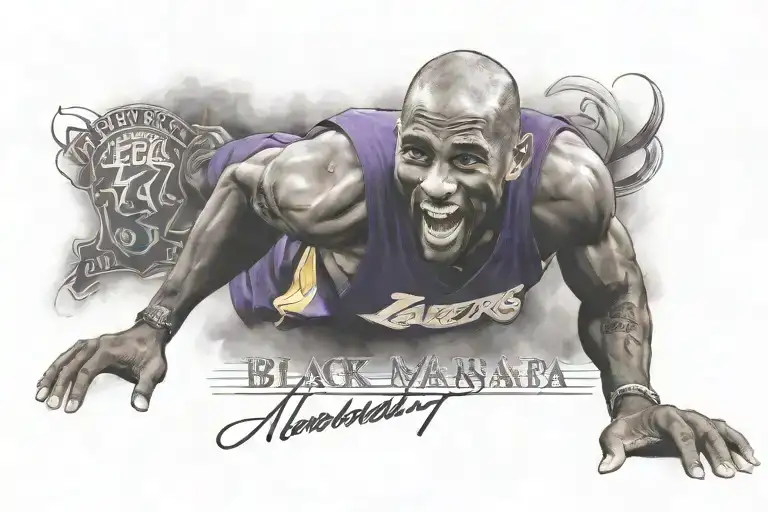Black mamba mentality kobe bryant quote tattoo design idea