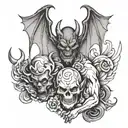 devil Vs angel half demon tattoo design idea