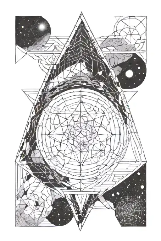 Universe meditation sacred geometry ascension of spirit  tattoo design idea