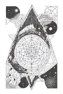 Universe meditation sacred geometry ascension of spirit  tattoo design idea