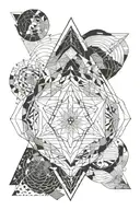 Universe meditation sacred geometry ascension of spirit  tattoo design idea