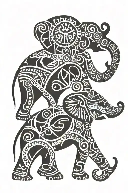 elephant tattoo design idea