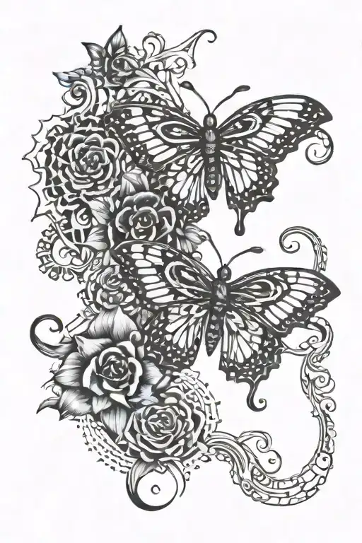 fancy combination tattoo design idea