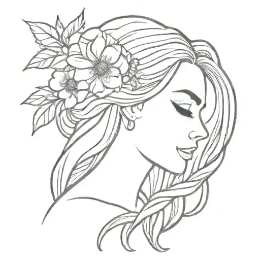 rapunzel flower tattoo design idea