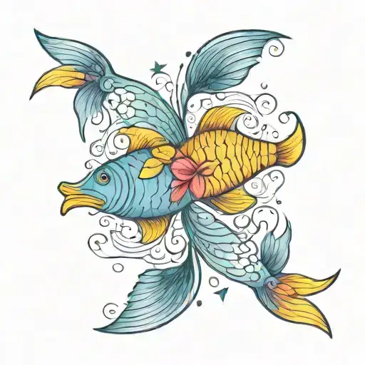 pisces zodiac sign lgbt flag colors tattoo design idea