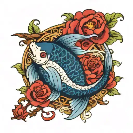 pisces zodiac sign lgbt flag colors tattoo design idea