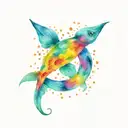 pisces zodiac sign lgbt flag colors tattoo design idea